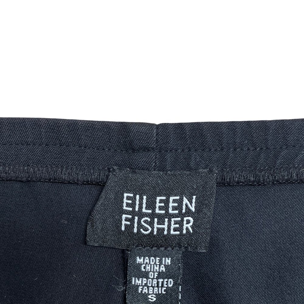 EILEEN FISHER PANTS BLACK 78121 MINIMALIST CAPSULE SIZE S COTTON STRETCH PULL ON - Picture 5 of 10